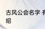 古风公会名字 有关古风的公会名字介绍