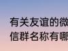 有关友谊的微信群名称 有关友谊的微信群名称有哪些