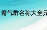 霸气群名称大全兄弟 霸气搞笑群昵称